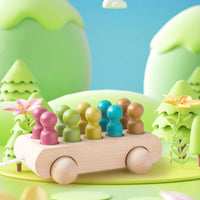 Thumbnail for Pop & Roll – Motricidad y fantasía – Juego de coches de madera para muñecas