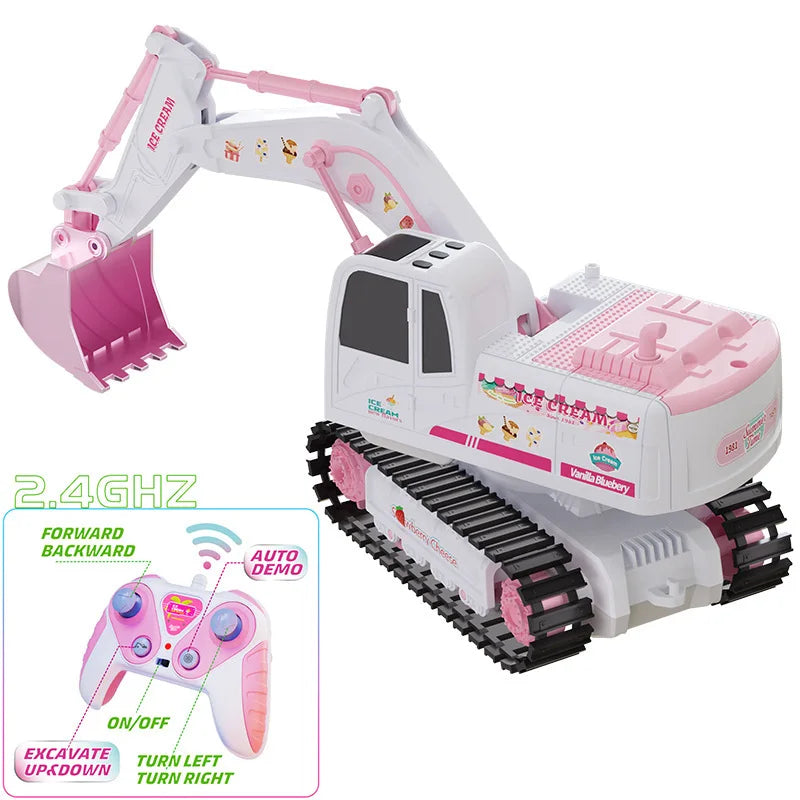 Pink Power Digger™ – Fiesta de excavación para niñas - Excavadora a control remoto