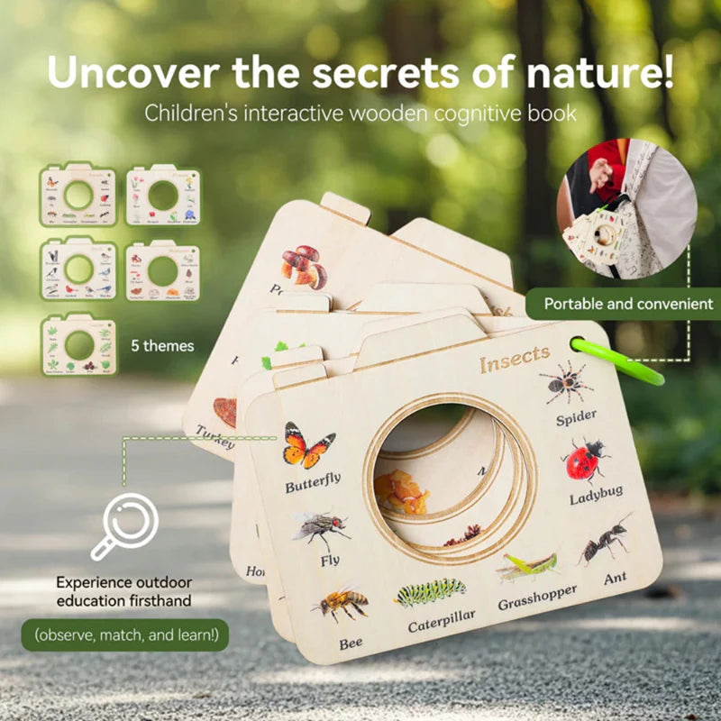 NatureBook – Set de descubrimiento de la naturaleza – Ventana educativa de madera