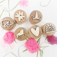 Thumbnail for WoodStamp – Montessori y creatividad – 6 sellos de madera para plastilina