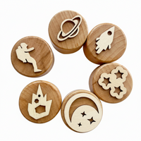 Thumbnail for WoodStamp – Montessori y creatividad – 6 sellos de madera para plastilina