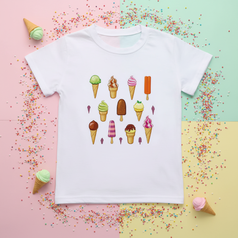 Boys & Girls Summer Tee – Cómoda y divertida: camiseta infantil con un estampado alegre