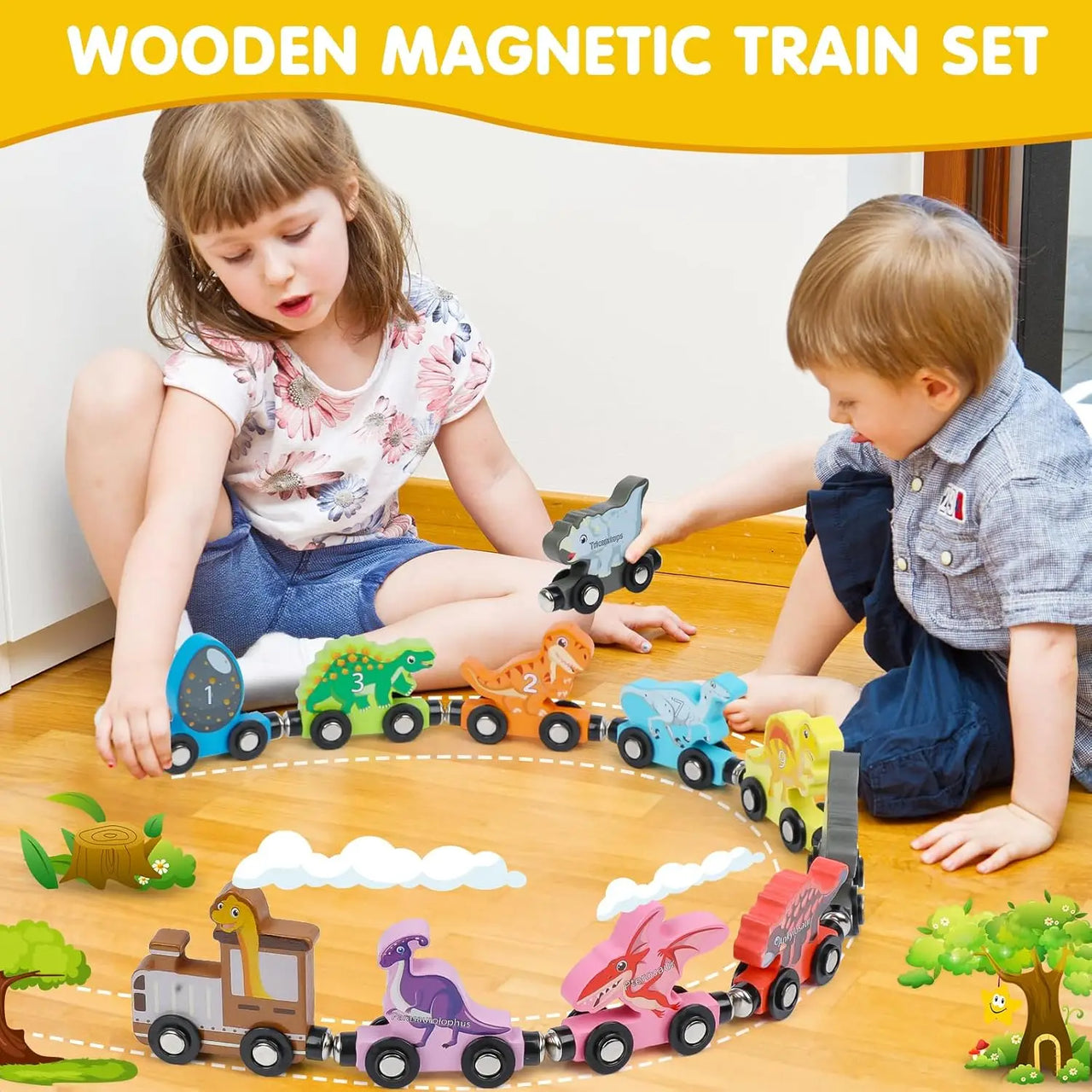Tiny Express™ – Colorear y moldear - Trenes de juguete de madera