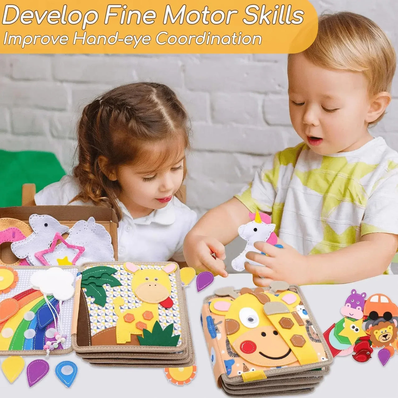 Sensory Toddler Book™ – Siente y descubre - Libro sensorial de fieltro