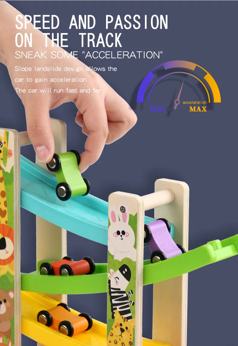 Woods™ - Creativo y educativo - Montaña rusa de madera