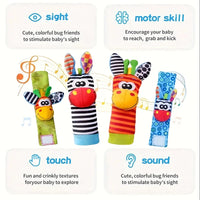 Thumbnail for Wrist Rattle and Socks – Motricidad y juego – Sonajeros para bebés (juego de 4)