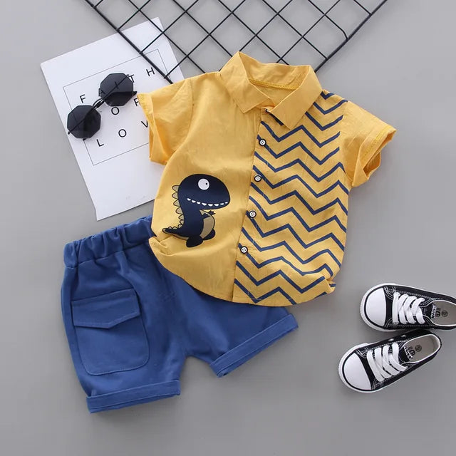 Mini Fashion™ - Conjunto camisa dino de verano