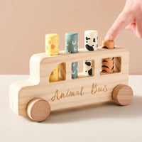 Thumbnail for PressBus – Montessori y educativo – Autobús de juguete de madera