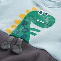 Thumbnail for Mini Fashion – Suave body de forro polar con estampado de Dino