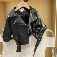 Thumbnail for Girls Leather Jacket – Atrevida y elegante: chaqueta de cuero para niños