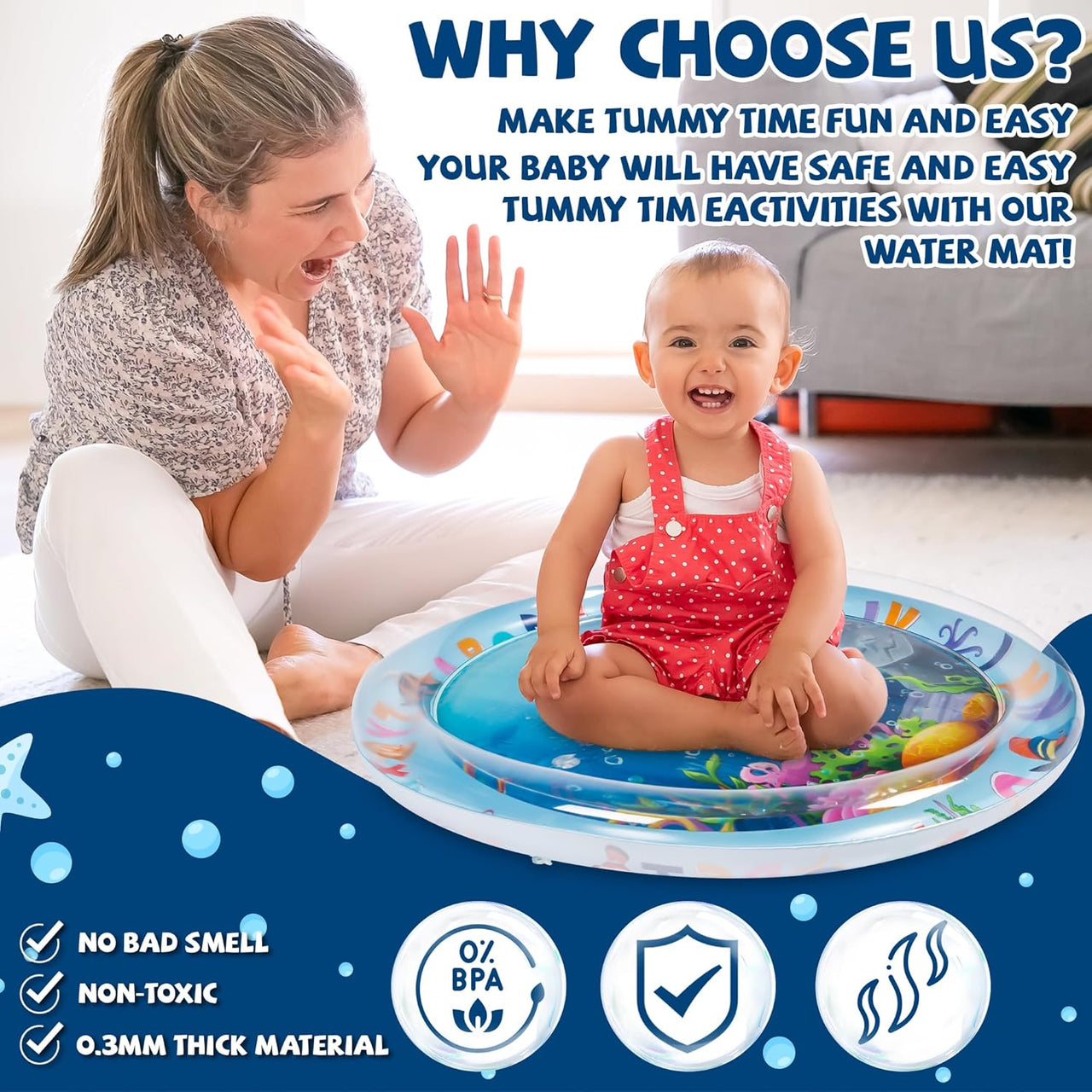 TinyWave – Alegre y estimulante: alfombra sensorial acuática para bebés