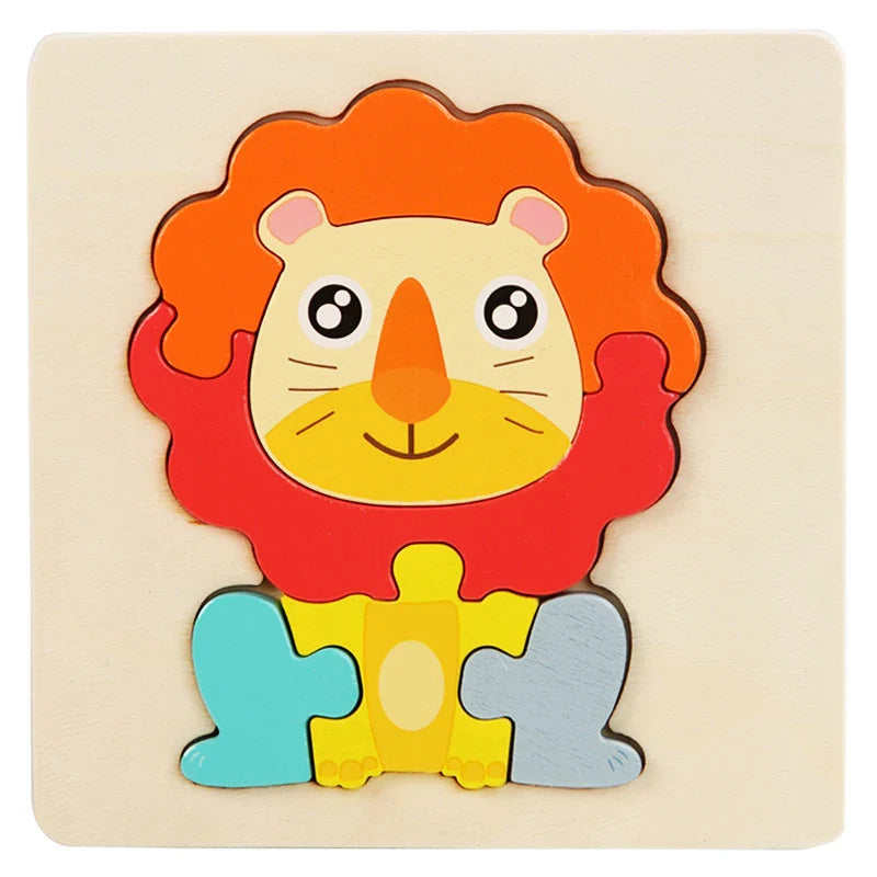 3D Wooden Puzzle™ - Aventura lúdica con animales - Rompecabezas de madera 3D