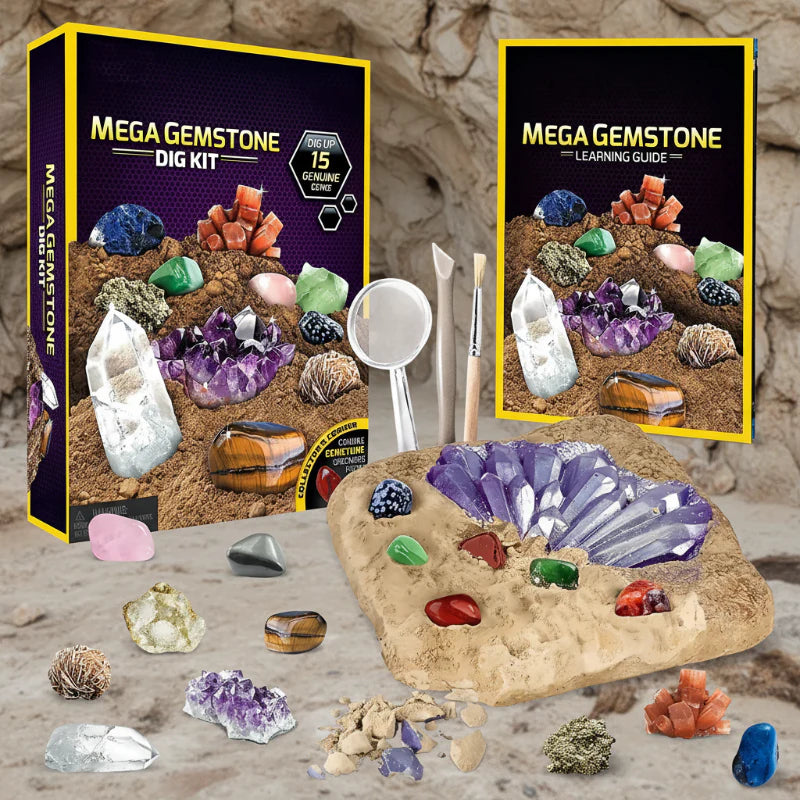 Gemstone Dig Kit – Descubrir y aprender – Kit de excavación de cristales