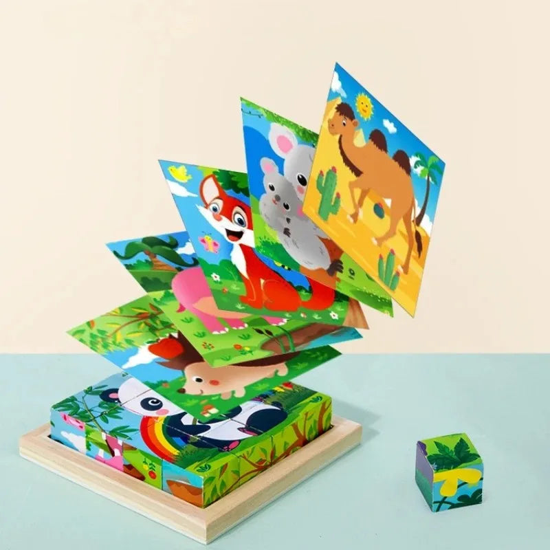 CubePuzzle – Divertido y educativo - Puzzle 3D de bloques de madera
