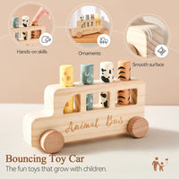 Thumbnail for PressBus – Montessori y educativo – Autobús de juguete de madera