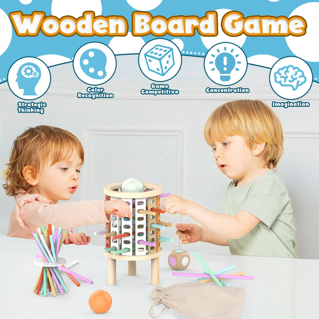 Balance Tower™ – Apilar y contar – Juego de pensar de madera