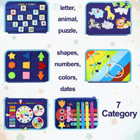 Thumbnail for 7-in-1 Busy Board – Motricidad y aprendizaje – Tablero de actividades