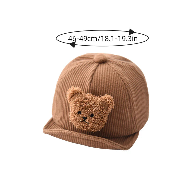 Mini Fashion - Duro y adorable: gorra infantil de pana con osito