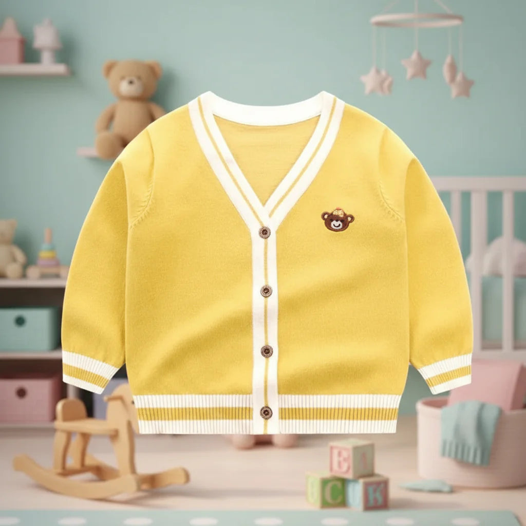 CozziWear – Cálido y moderno: chaleco de punto con ositos