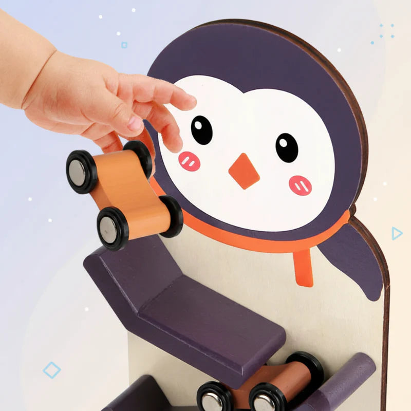 SpeedSlide – Activo y lúdico: pista de rodillos para coches de madera