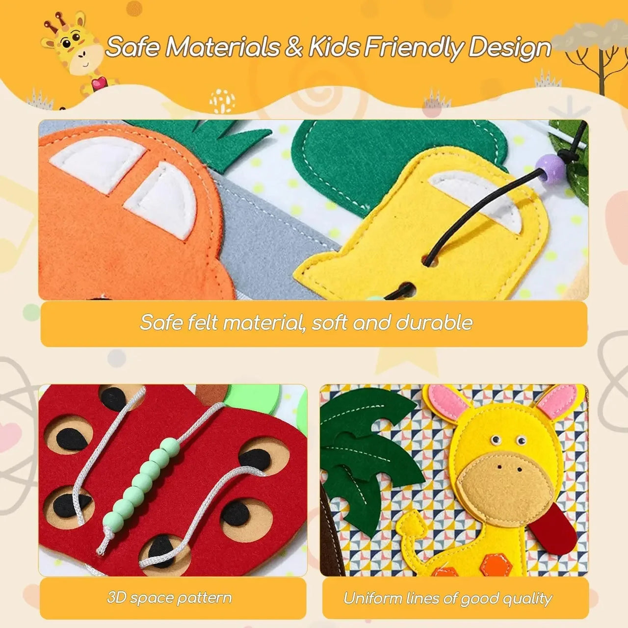 Sensory Toddler Book™ – Siente y descubre - Libro sensorial de fieltro
