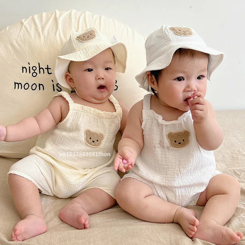 Mini Fashion™ - Fresco y cómodo - Pantalón de jardín para bebé con gorro