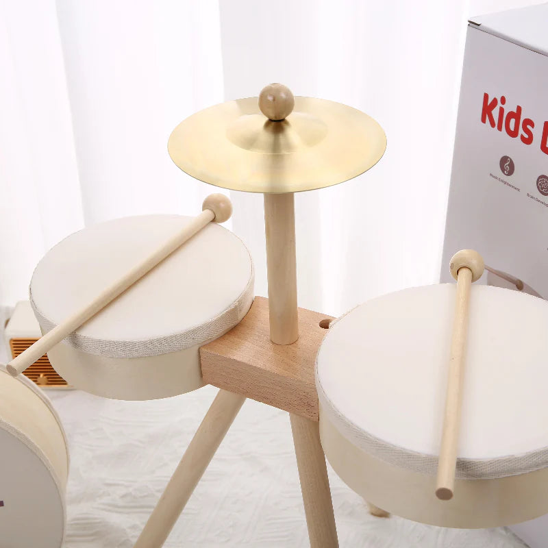 Kids Wooden Drum Toy – Música y creatividad – Set de batería para jugar