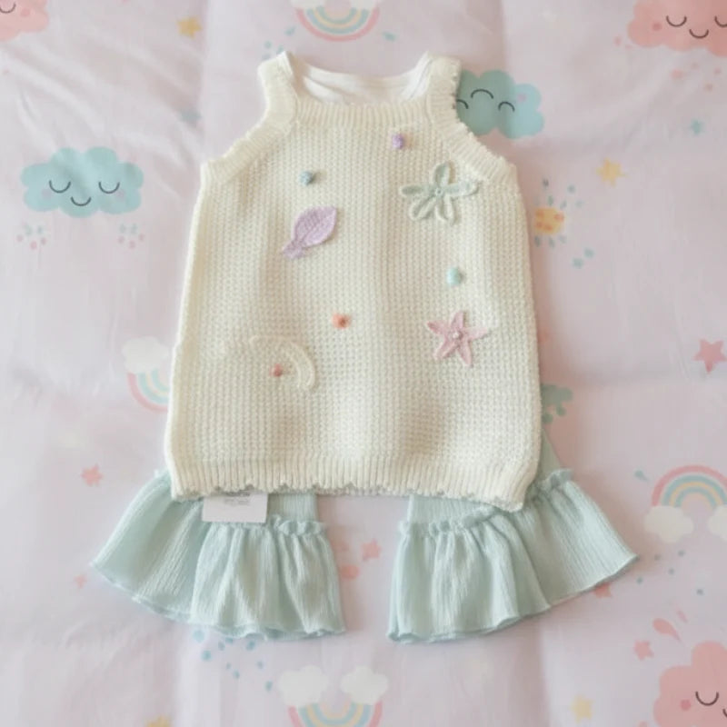 Girls Summer Outfit – Moderno y cómodo: conjunto de ropa infantil de verano