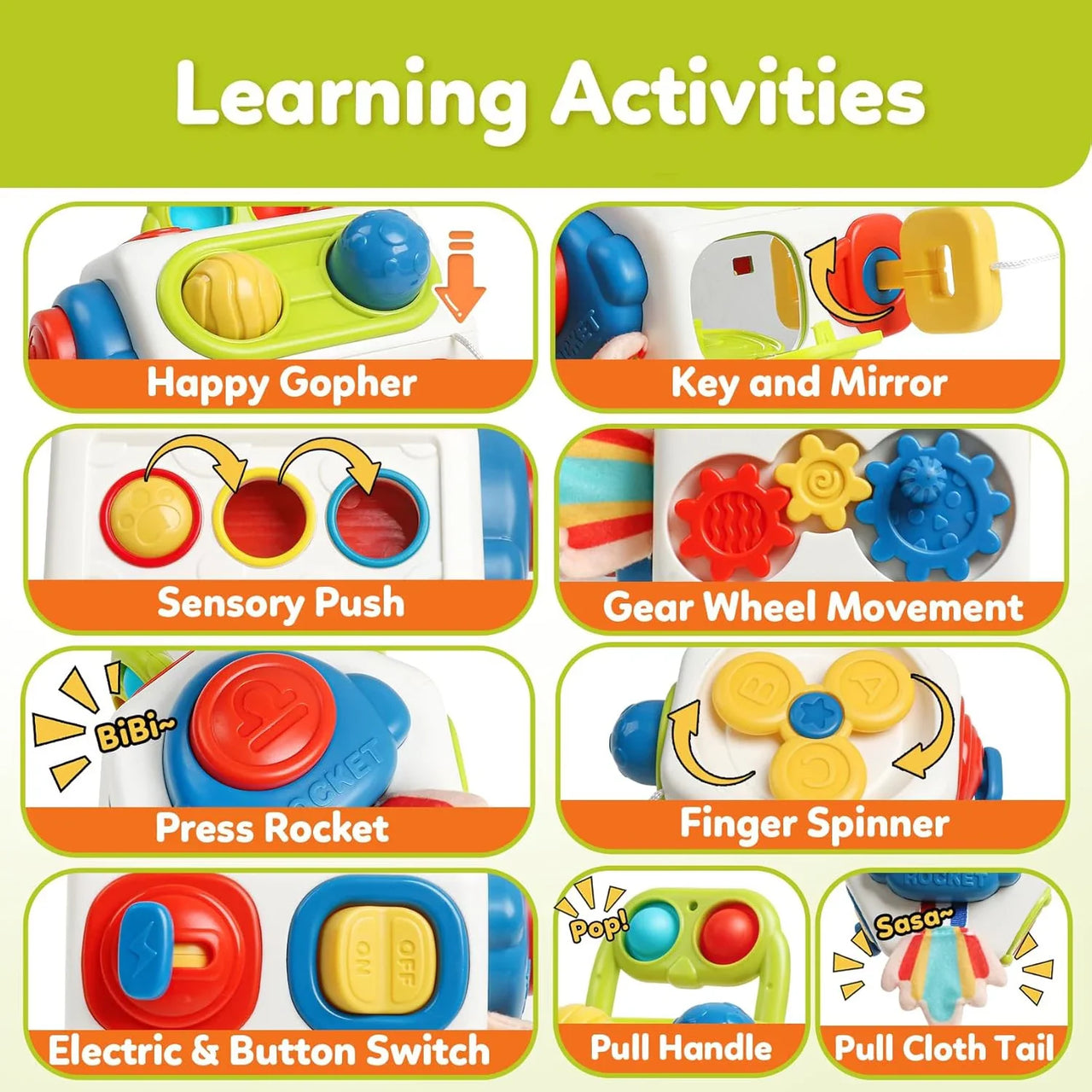 Montessori Busy Cube™ – Práctico para llevar - Cubo de actividades