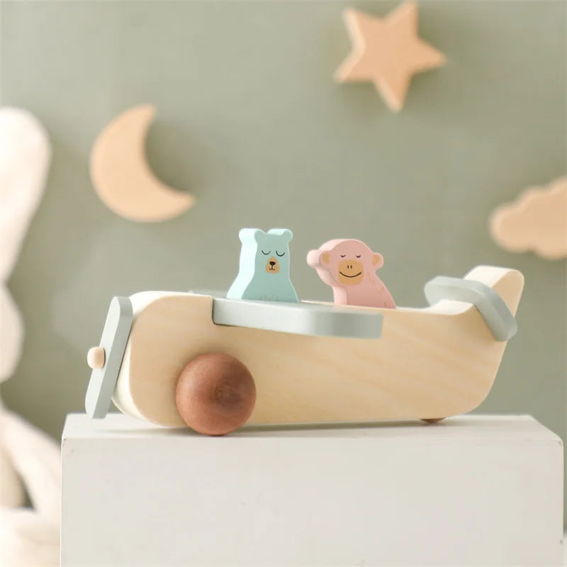 Woods™ - Fomenta la creatividad y las habilidades motoras - Juguete de madera Montessori Avión