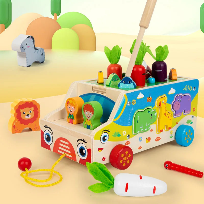 Montessori Animal Matching Toy – Educativo e interactivo: cochecito con rompecabezas
