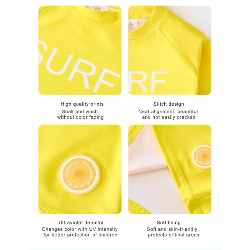 SunShield – Protectora y flexible: camiseta de surf para niños con manga larga y UPF 50+.