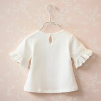 Thumbnail for Girls Trumpet Sleeve Top – Elegancia y comodidad – Manga de encaje