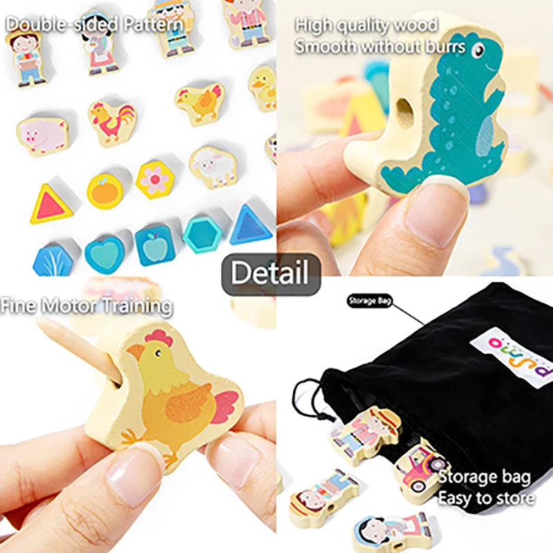 Lace & Thread™ – Juego de apilar y ensartar - ensartar cuentas