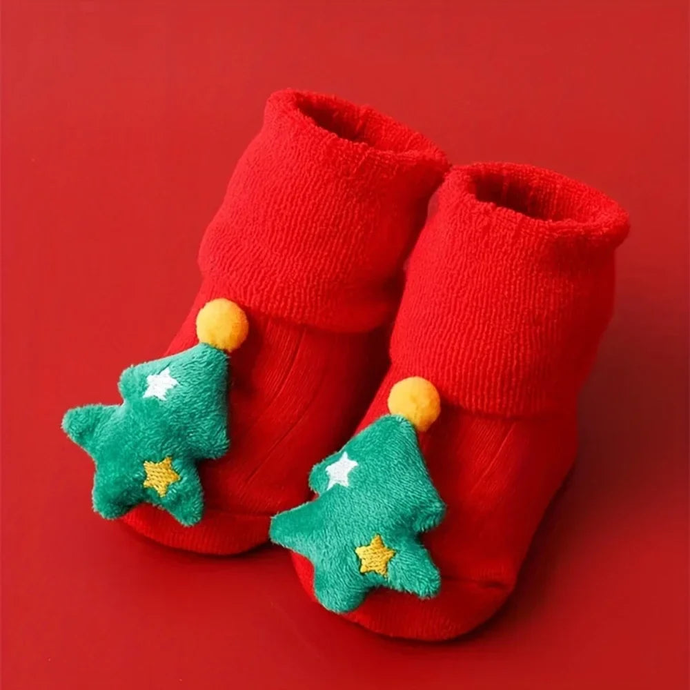 BabyClaus – Gruesos y cómodos: calcetines navideños de invierno con Papá Noel