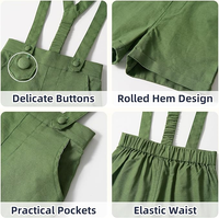 Thumbnail for LittleDandy – Clásico y elegante – Pantalones cortos de algodón con tirantes, lazo y camisa