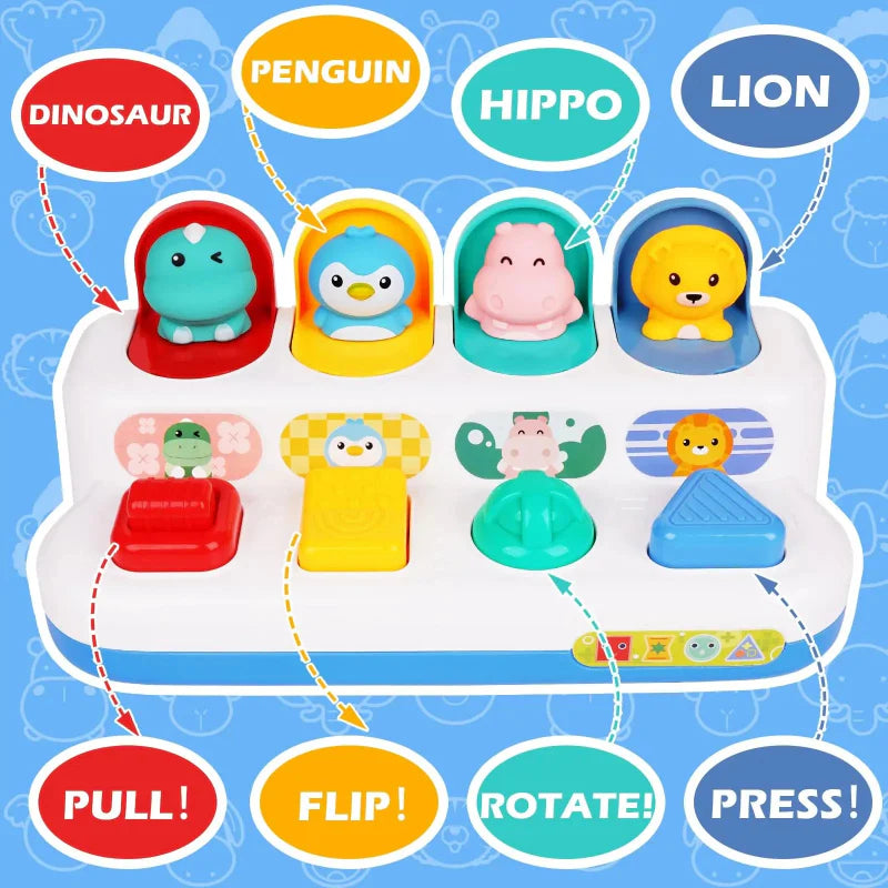 Pop Up Activity Toy – Descubrir y aprender: juguetes sensoriales para bebés