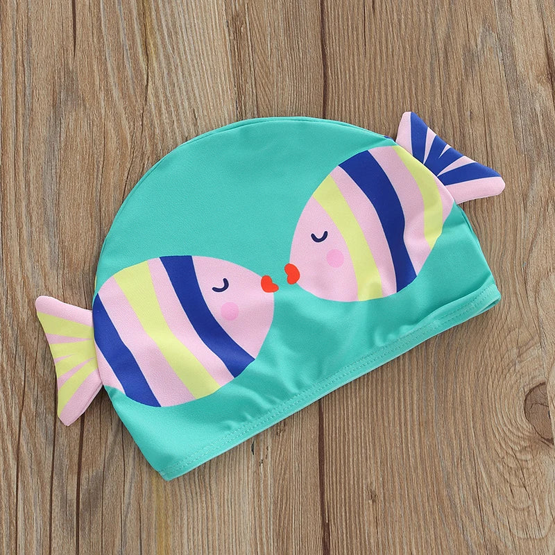 Mini Fashion™ - Fun Fish Print - Traje de baño de peces con gorro