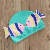 Thumbnail for Mini Fashion™ - Fun Fish Print - Traje de baño de peces con gorro