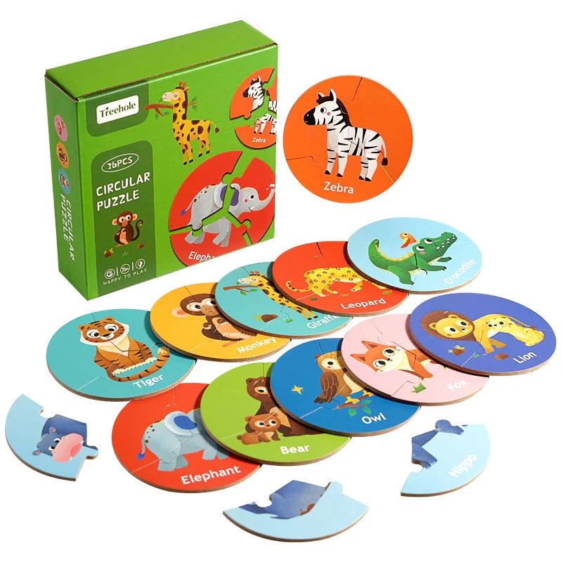 Dieren Match™ – Gira y descubre - puzzle de 3 piezas