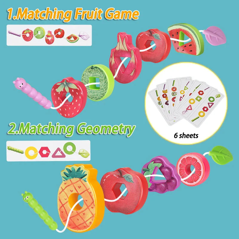 Fruit Lacing Game™ – Motricidad fina - Fruit Beads Toys