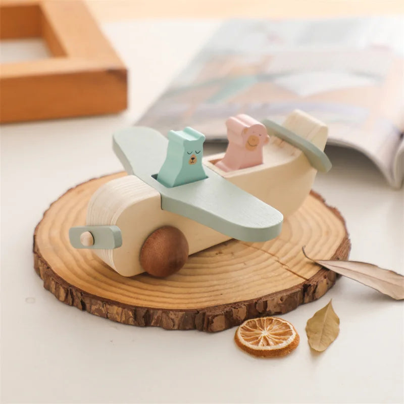 Woods™ - Fomenta la creatividad y las habilidades motoras - Juguete de madera Montessori Avión