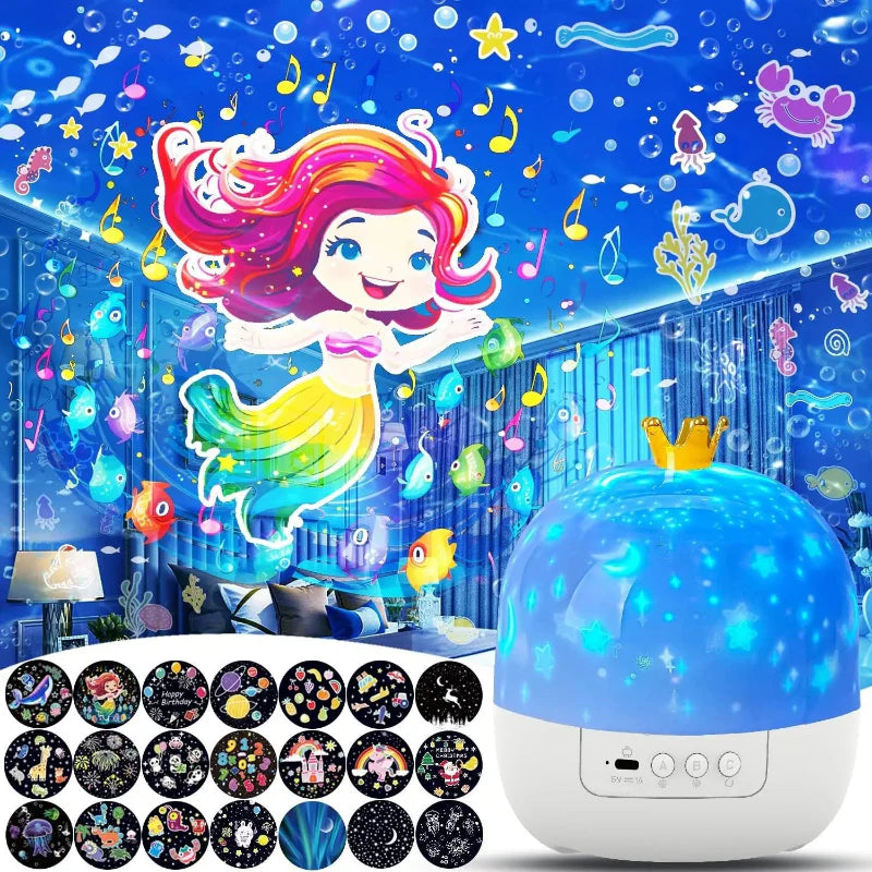 CosmoGlow – Soñador y creativo: lámpara nocturna Galaxy Projector con rotación de 360°
