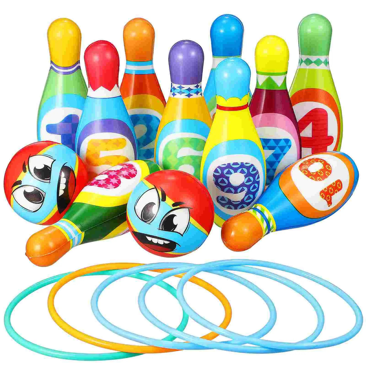 Kids Bowling Set™ - Strike & Play - Set de bolos de colores