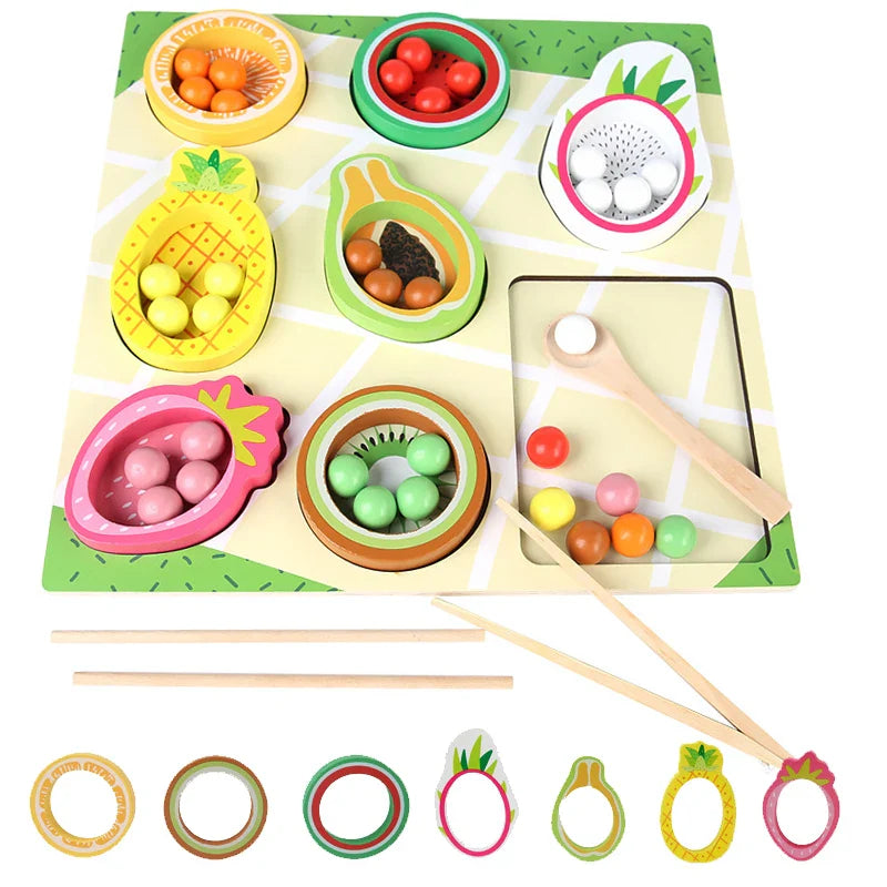 Toddler Clips™ - Frutas y formas - Juego de clasificación