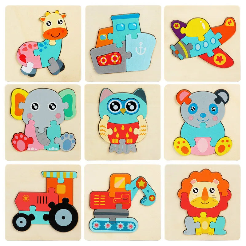 3D Wooden Puzzle™ - Aventura lúdica con animales - Rompecabezas de madera 3D