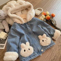 Thumbnail for Girls Bunny Denim Coat – Calidez y comodidad – Chaqueta infantil