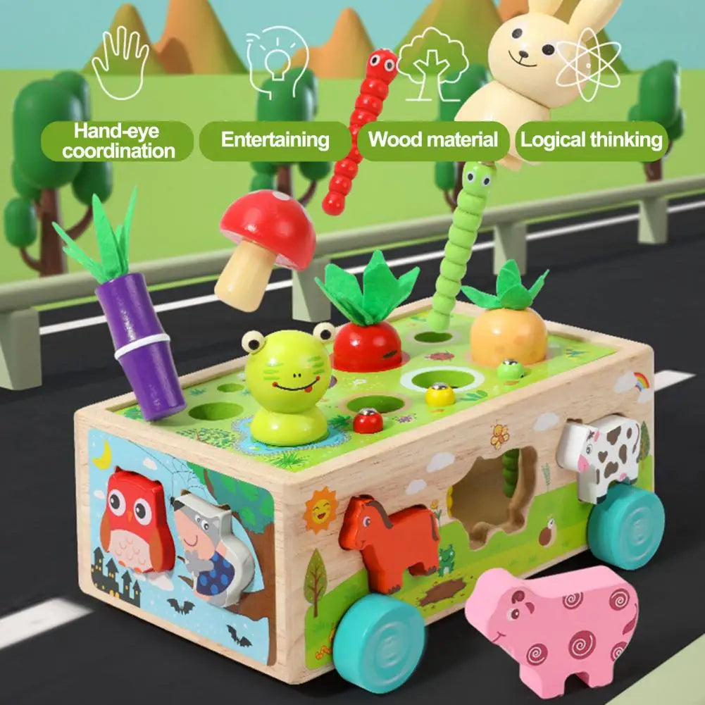 Woods™ - Formas divertidas en un vagón - Rompecabezas de animales y verduras