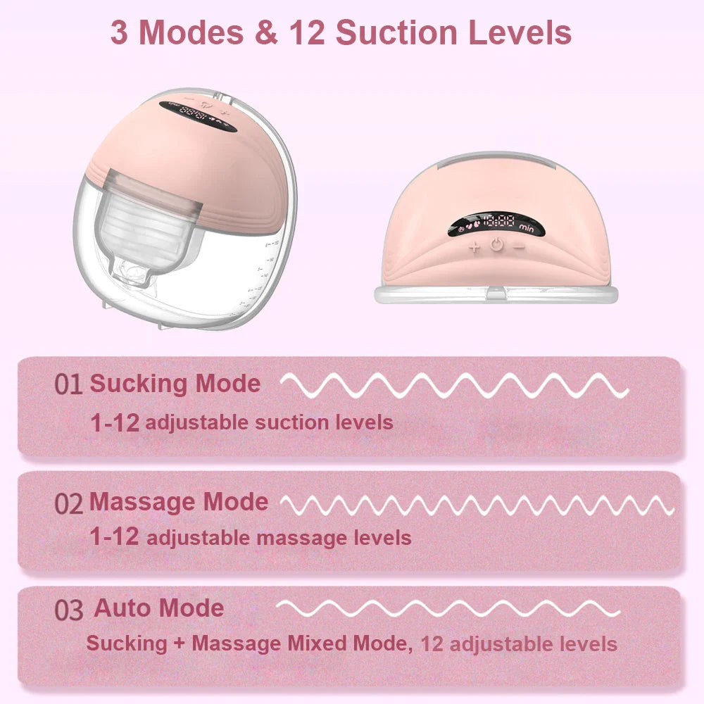 MammaEase – Silencioso y seguro - Extractor de leche manos libres