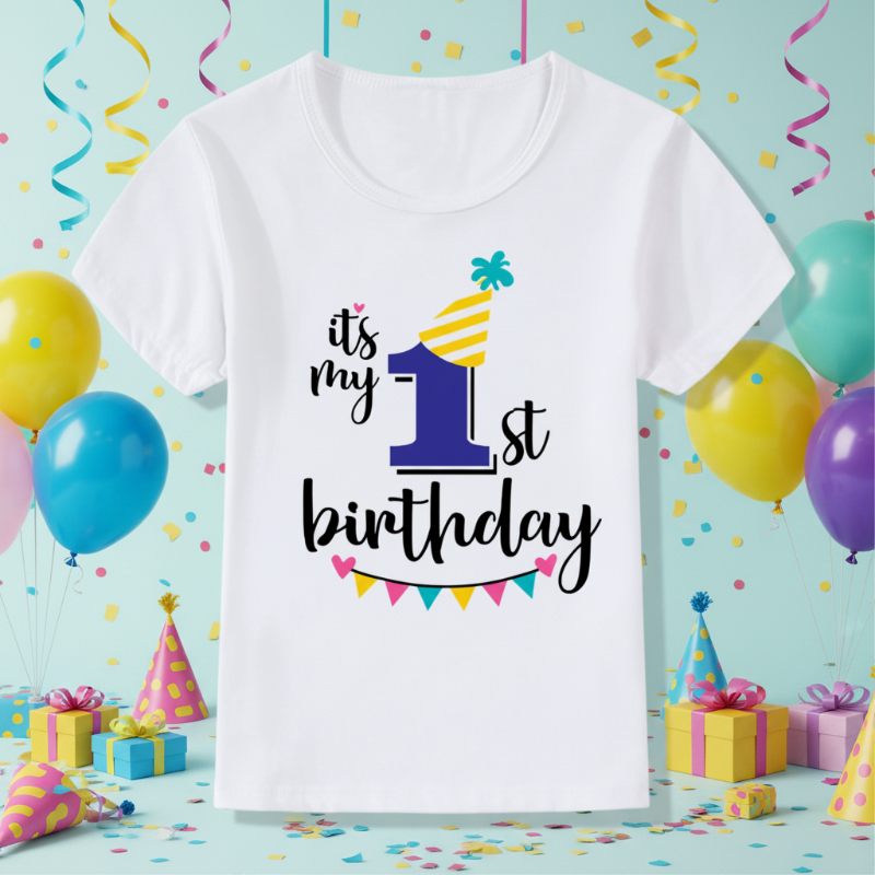 Birthday Graphic Tee – Bonita y ligera – Camiseta infantil de cumpleaños